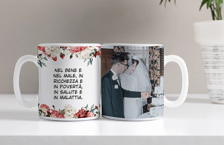 CWYW Tazza Personalizzata con 4 Foto,Tazza in Ceramica Personalizzabile con Stampa che Non Sbiadisce,Regalo Originale per Festa del Papà,Mamma,Compleanno e Occasioni Speciali