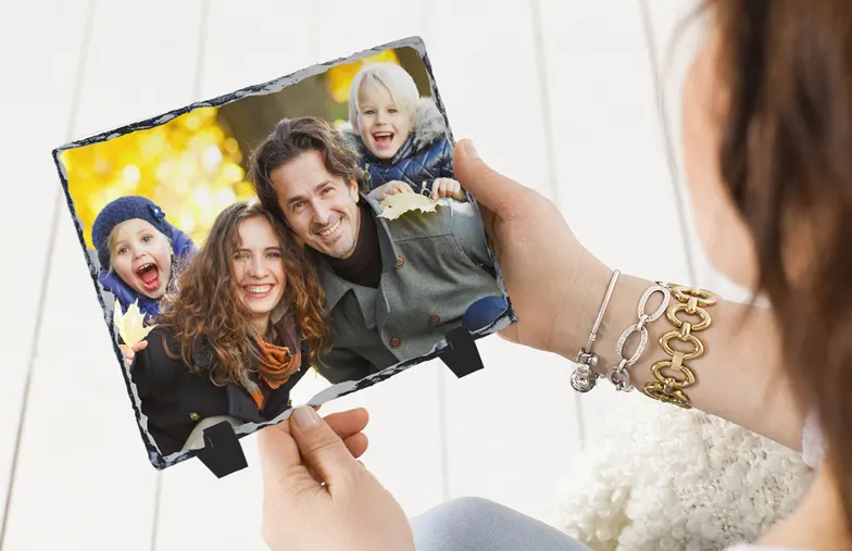 Ardesia in pietra con foto di famiglia