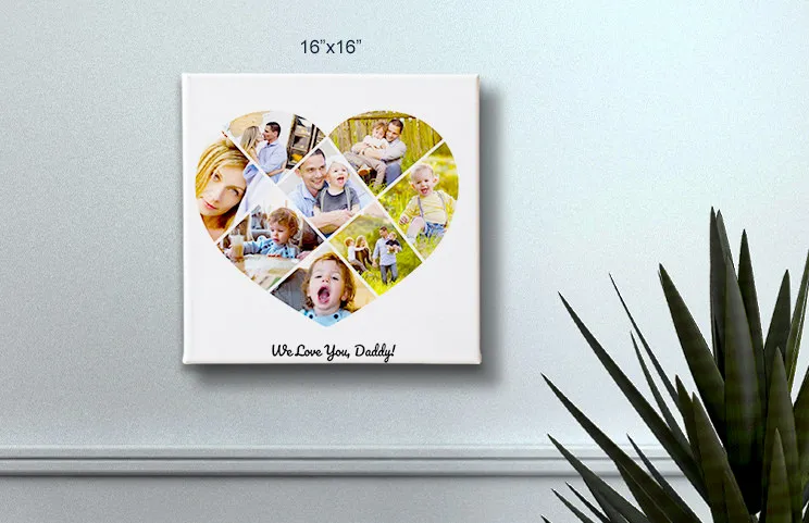 Tela collage cuore 16x20