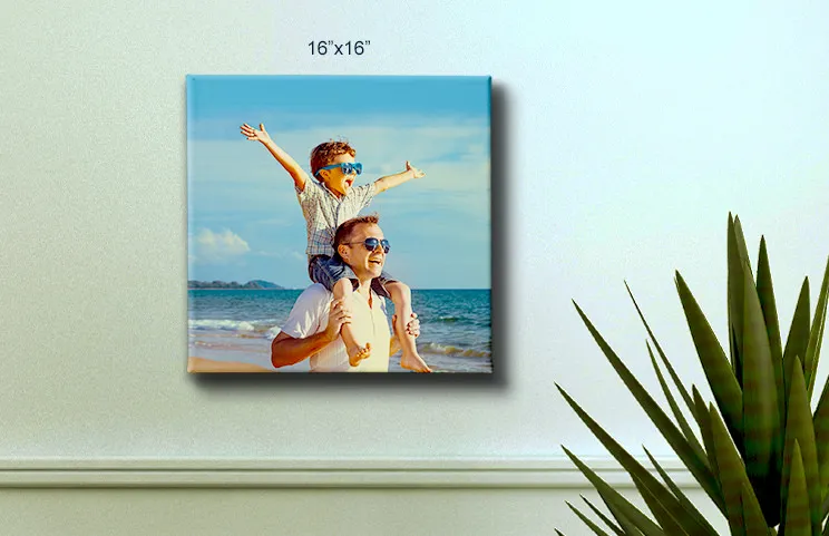 Tela 16x20 di bambino sulle spalle del padre