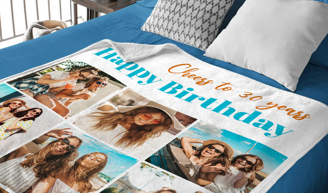 Coperta di compleanno collage di amici xl