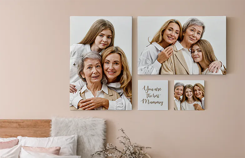Collage su tela personalizzato - Regali per la mamma