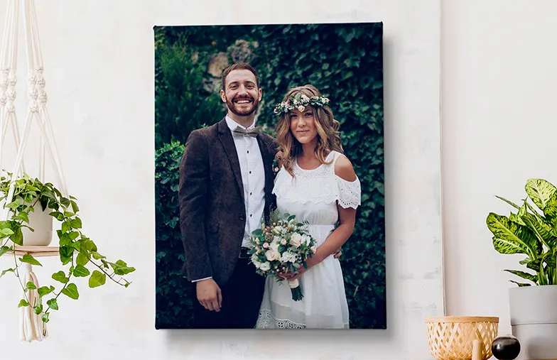 Stampa su tela collage di due amiche felici