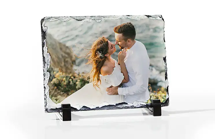 Ardesia in pietra con foto di famiglia