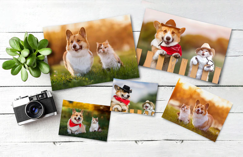 Pila di stampe fotografiche personalizzate dal servizio di stampa fotografica online di Printerpix