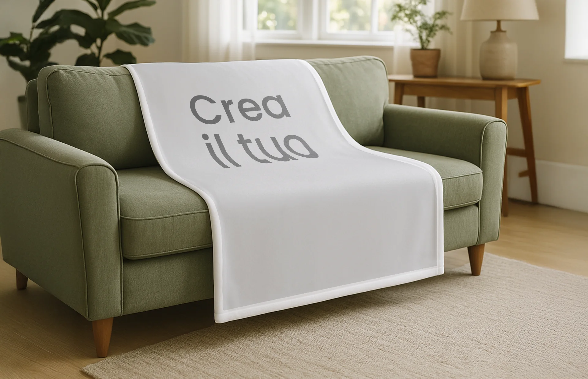 Grande coperta fotografica su letto matrimoniale con foto di ragazza