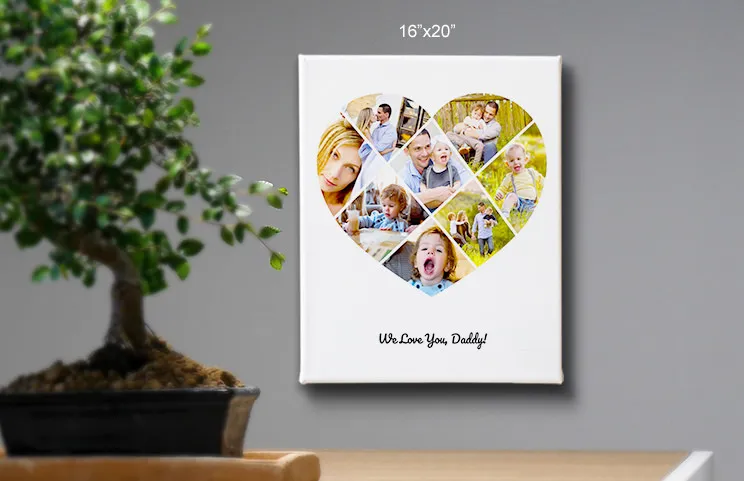 Tela collage cuore 48x36