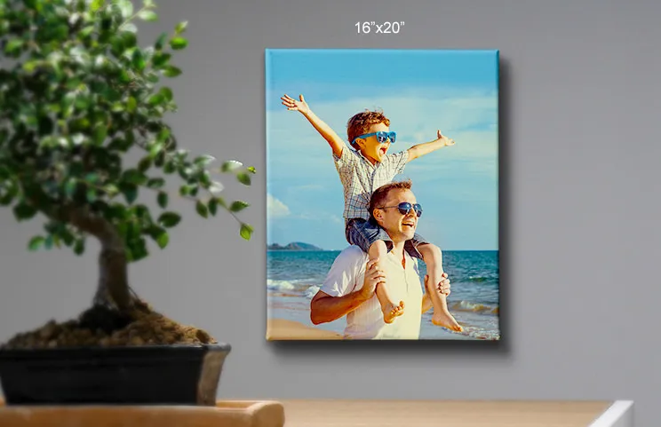 Tela 48x36 di bambino sulle spalle del padre