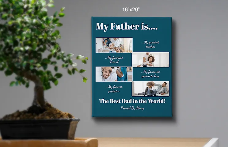 48x36 mio padre è... tela collage