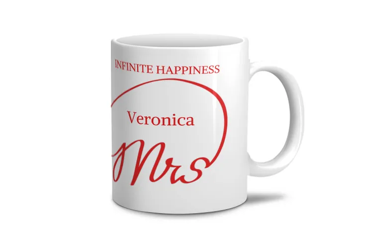 Mamma e bambino con tazza personalizzata con design cartoon di Printerpix con testo per papà