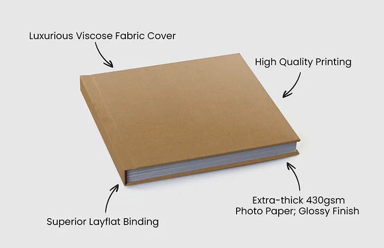 Libro Fotografico di Lusso Layflat – Copertina in Tessuto Completo