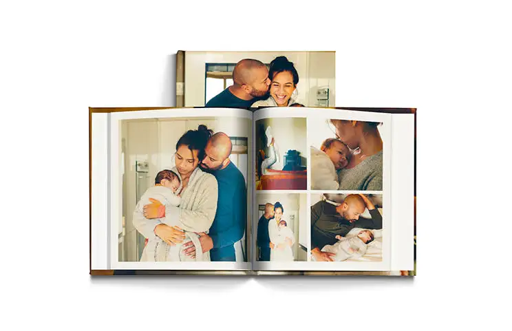 Libro fotografico del bambino viola