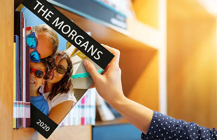 Album fotografico con copertina rigida da vicino