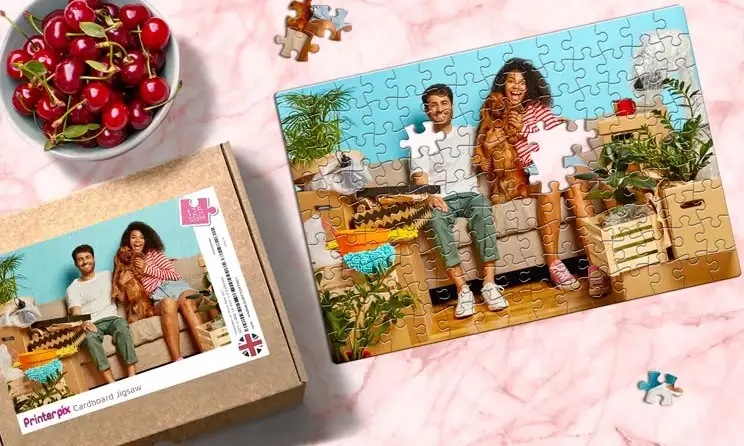 puzzle di cartone personalizzato con foto di famiglia