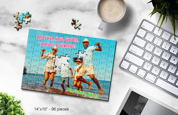 Puzzle 14x10 della famiglia in spiaggia