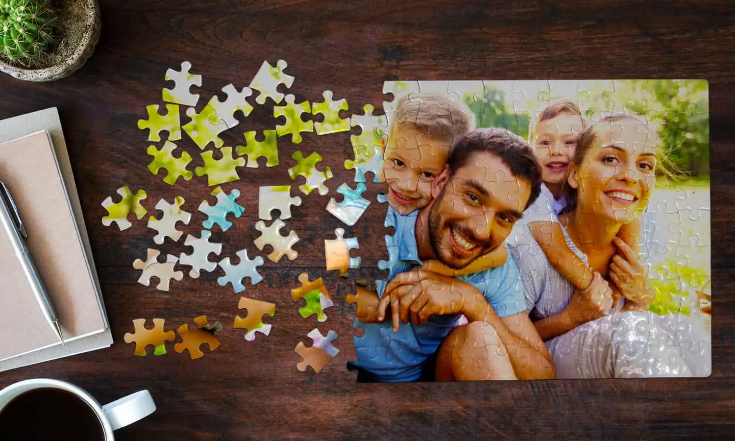 puzzle di cartone personalizzato con foto di famiglia
