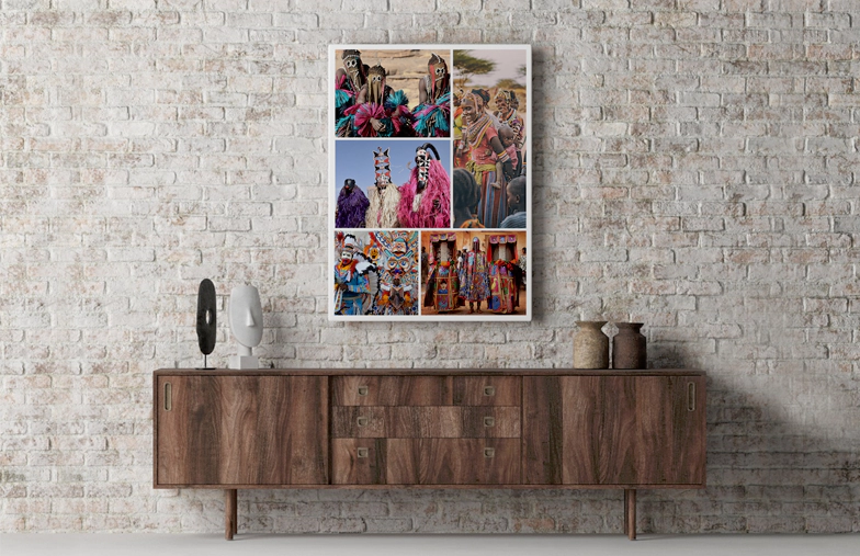 Grande stampa su tela con collage di foto personalizzato di foto di famiglia