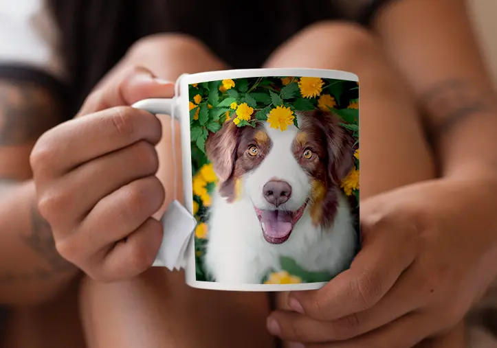 Tazza foto personalizzata con la tua foto di un cane