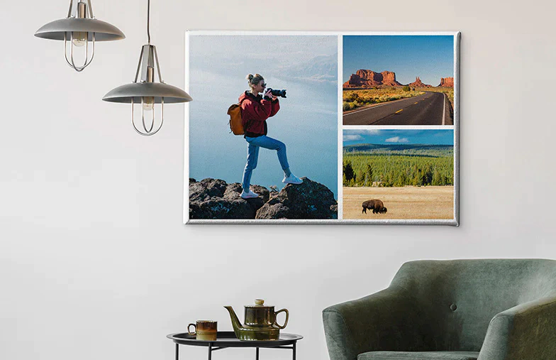 Stampe su Tela Collage: Non riesci a scegliere una sola foto? Combinale tutte in un unico capolavoro con le nostre stampe su tela collage personalizzate.